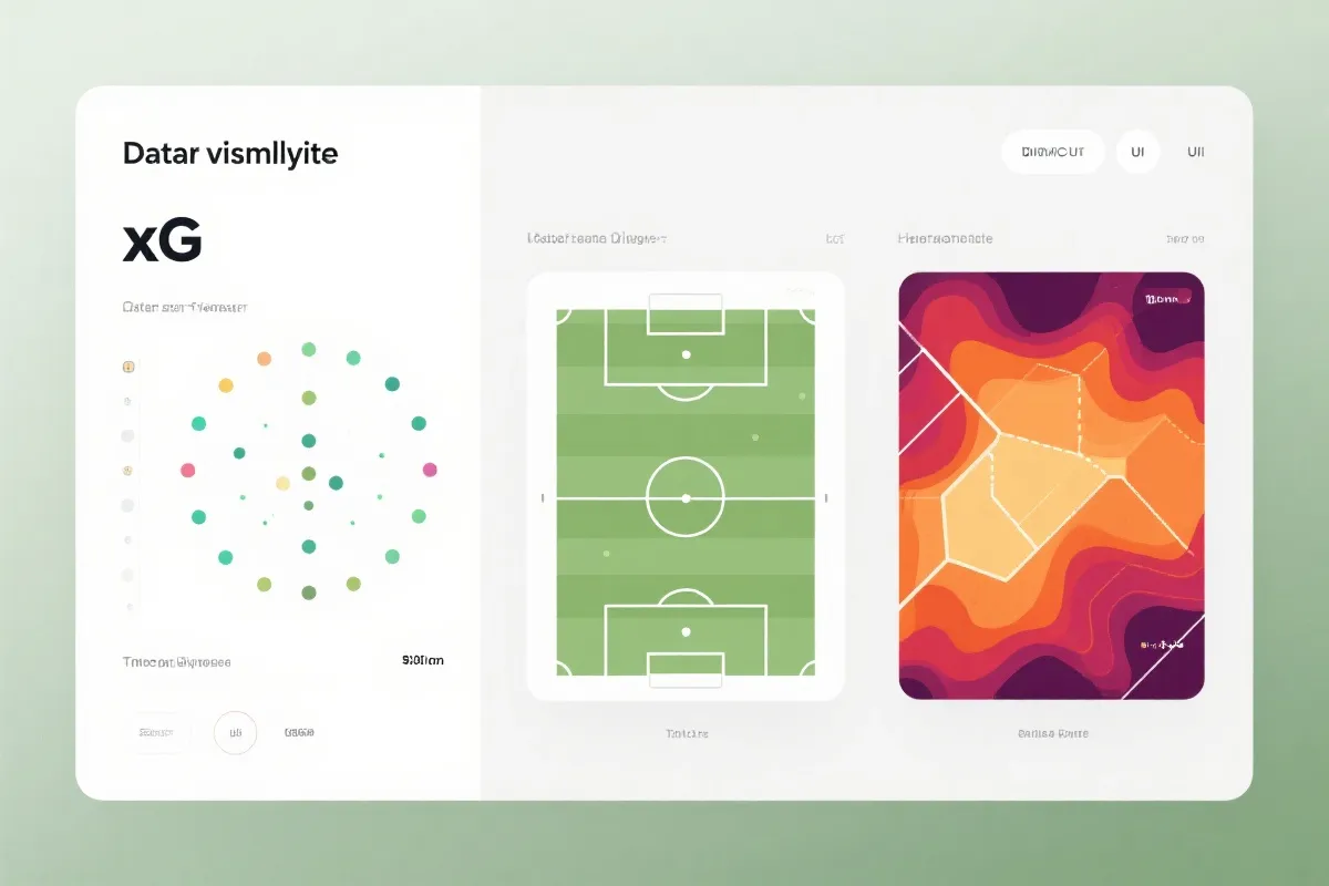示意:足球比赛xG散点图与射门位置分布图